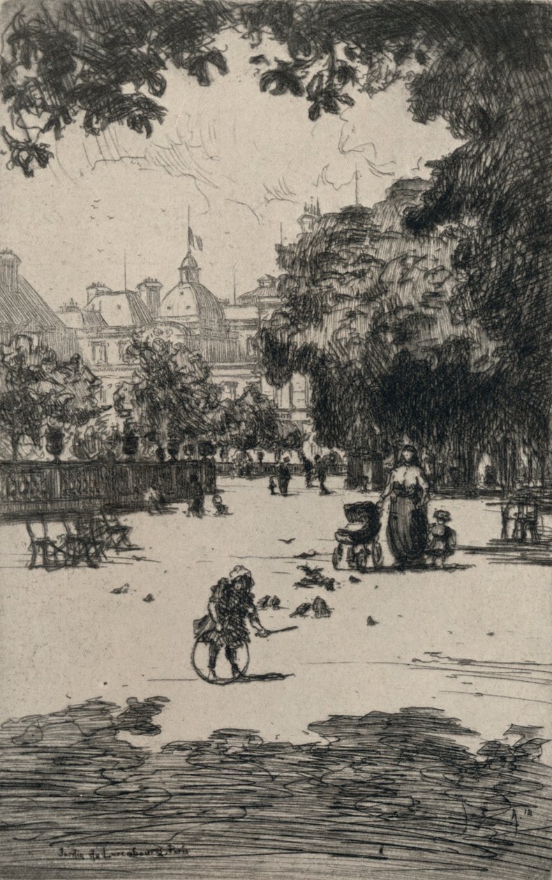 卢森堡花园，1915年 作者 弗兰克·米尔顿·阿明顿