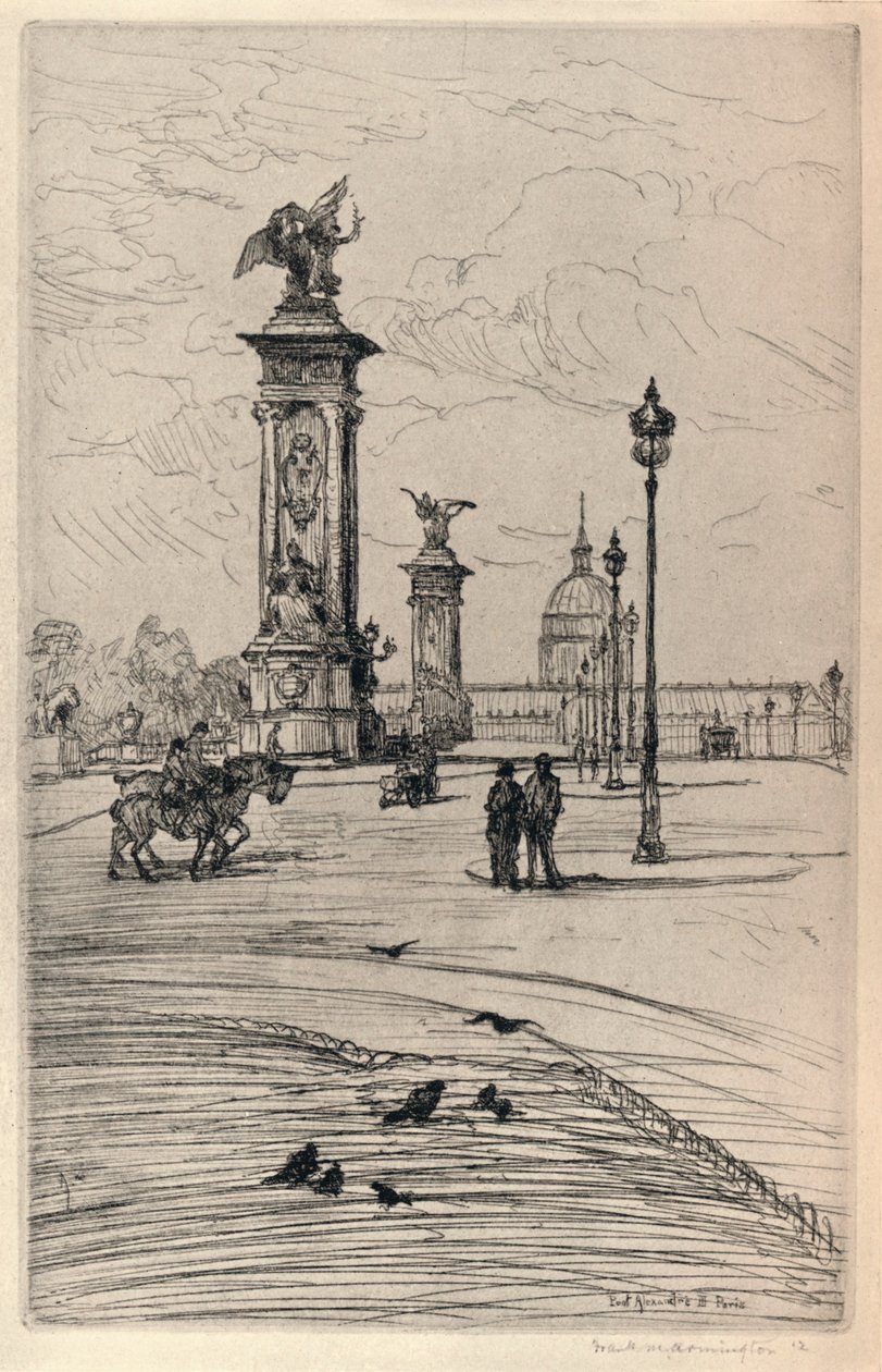 亚历山大三世桥（Pont Alexandre III），1915年 作者 弗兰克·米尔顿·阿明顿