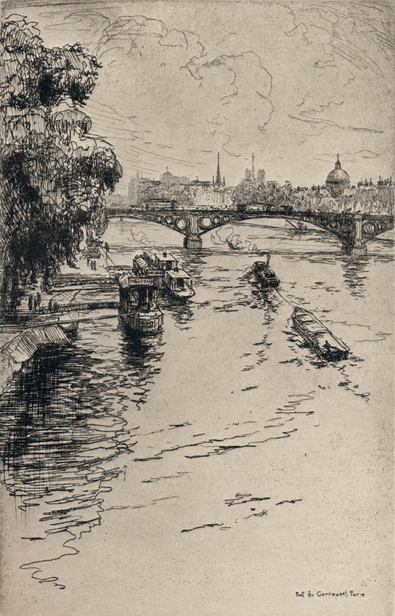 卡鲁塞尔桥（Pont du Carrousel），1915年 作者 弗兰克·米尔顿·阿明顿