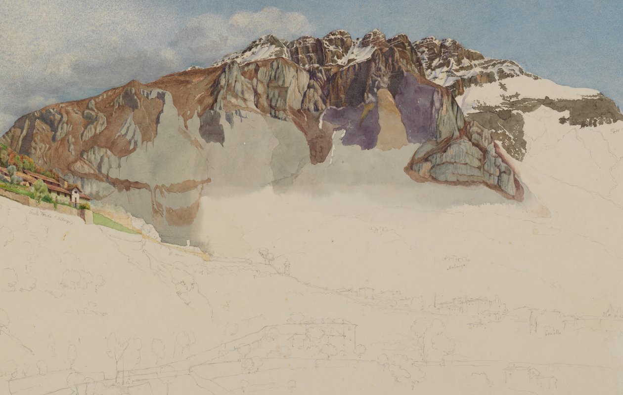 意大利的山区景观：Il Resegone，1885年。 作者 弗兰克·兰德尔