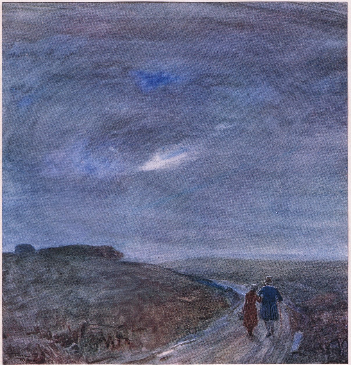 飞行，约 1920 年（彩色石版画） 作者 弗兰克雷诺兹
