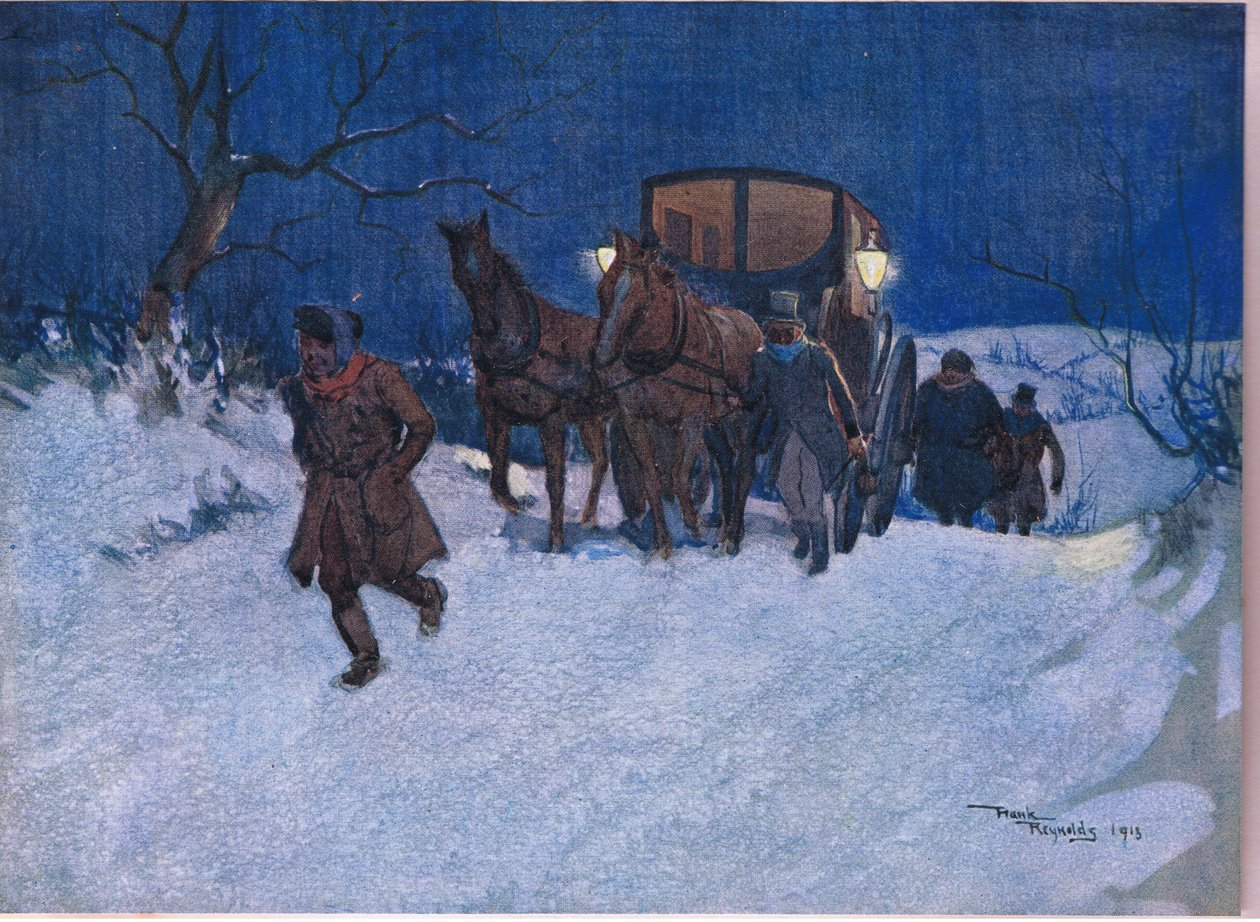 接近旅程终点，约 1920 年（彩色石版画） 作者 弗兰克雷诺兹