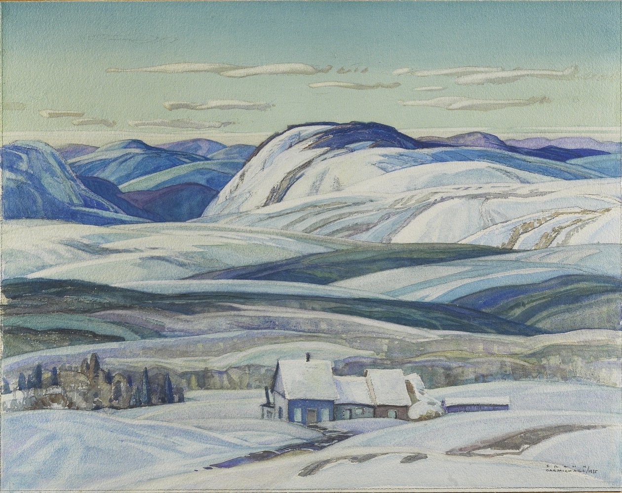Mattawa，1935年（石墨，wc和水粉在纸上） 作者 富兰克林卡迈克尔