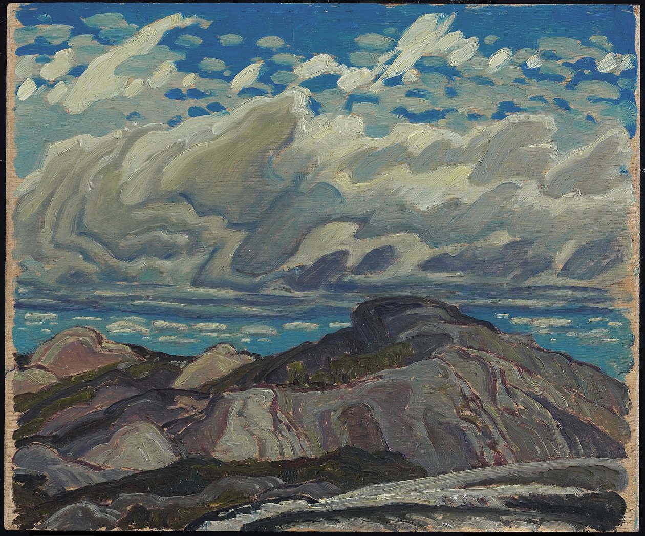 十月，蔓越莓山，1943年（胶合板上的油） 作者 富兰克林卡迈克尔
