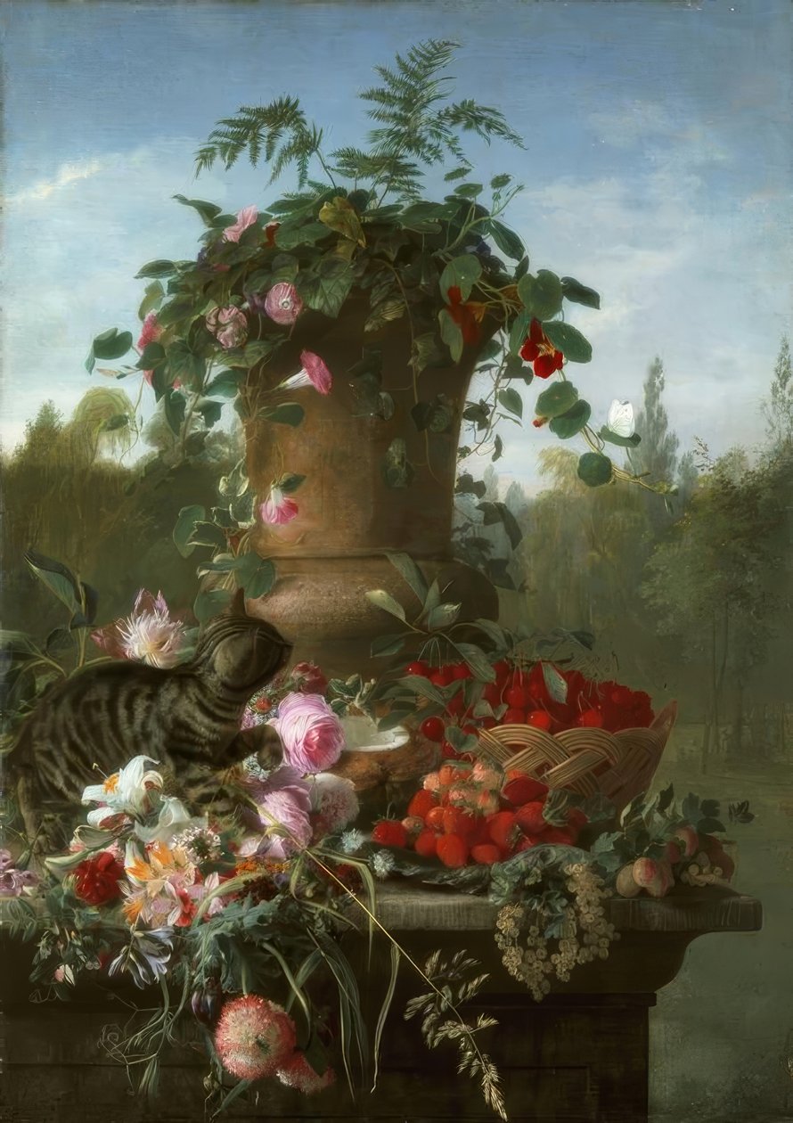 FA de Bruycker，静物鲜花和水果 作者 弗朗索瓦·安东尼·德·布鲁克