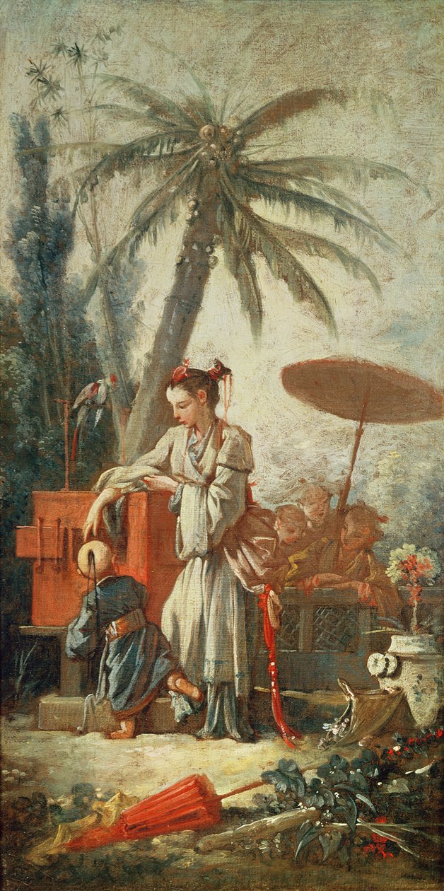 中国好奇心，挂毯漫画的研究，c.1742 作者 弗朗索瓦·布歇