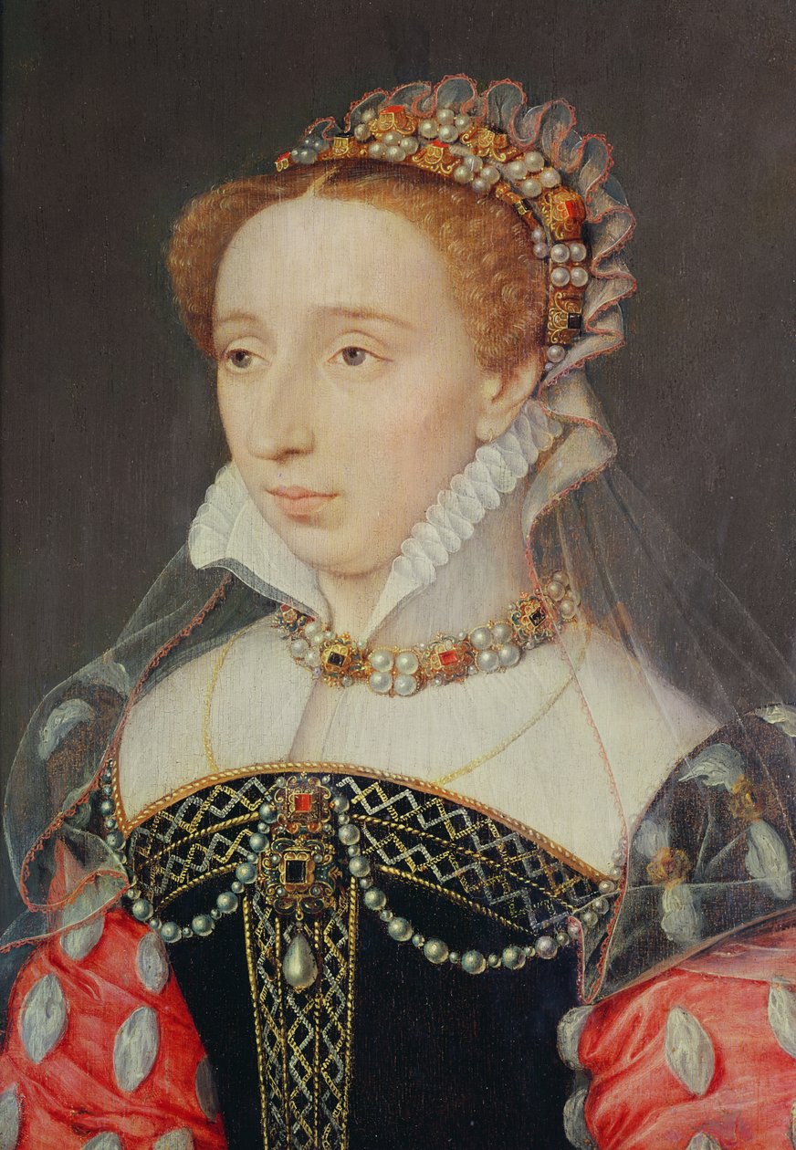 Anne de Pienne的肖像，女士在等待玛丽斯图尔特，1560年，（木油） 作者 弗朗索瓦·克鲁埃