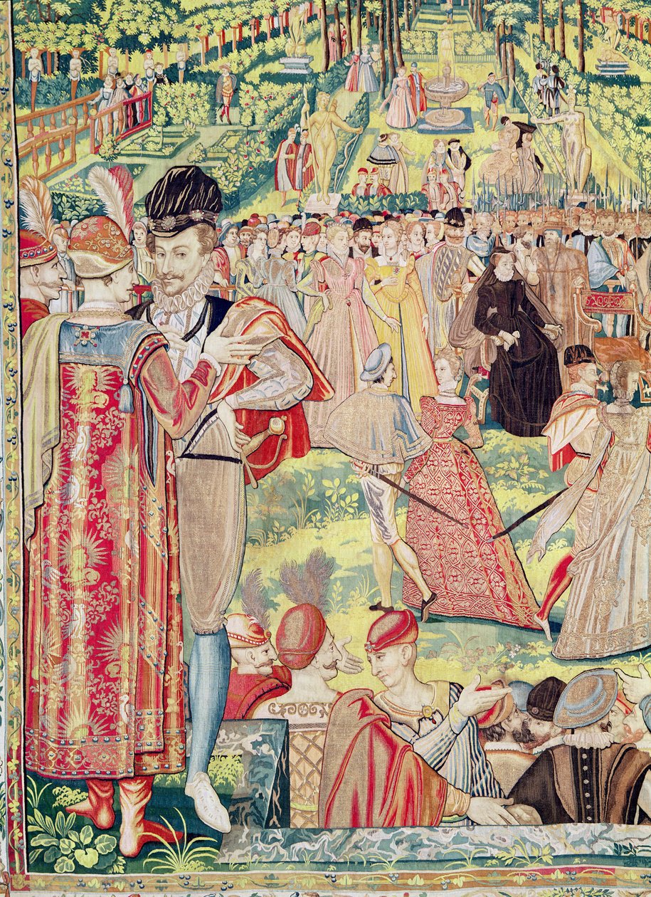 1573年在巴黎的法院Fête在Catherine de Medici和Henri III（挂毯）的存在下纪念波兰大使 作者 弗朗索瓦·奎斯内尔