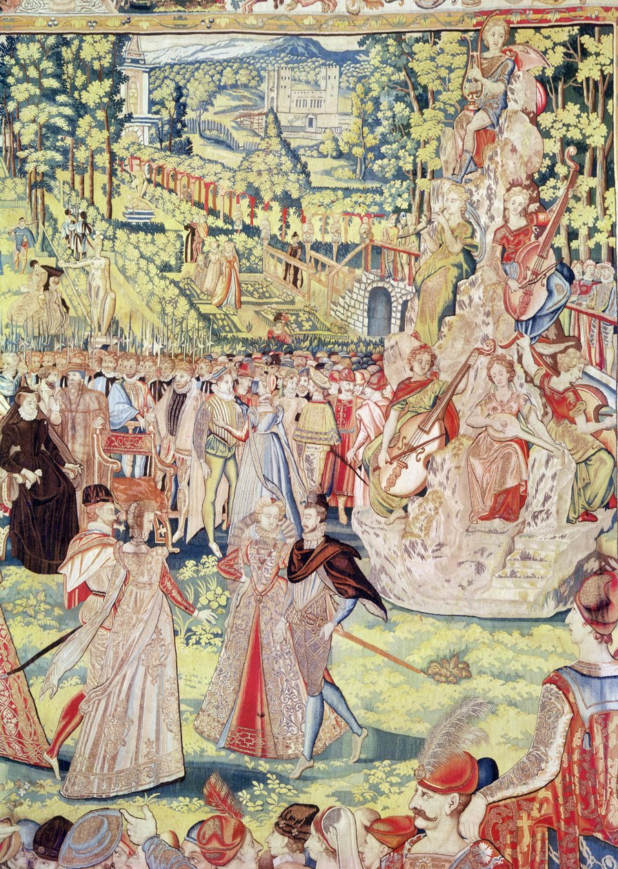 1573年在巴黎的法院Fête在Catherine de Medici和Henri III（挂毯）的存在下纪念波兰大使 作者 弗朗索瓦·奎斯内尔