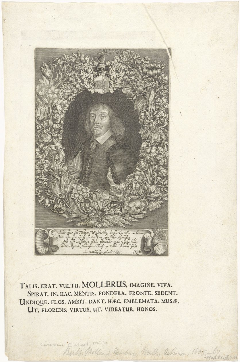 雕刻Barthold Moller的肖像，律师和汉堡市长（1643-1667） 作者 弗朗索瓦·斯图尔赫特