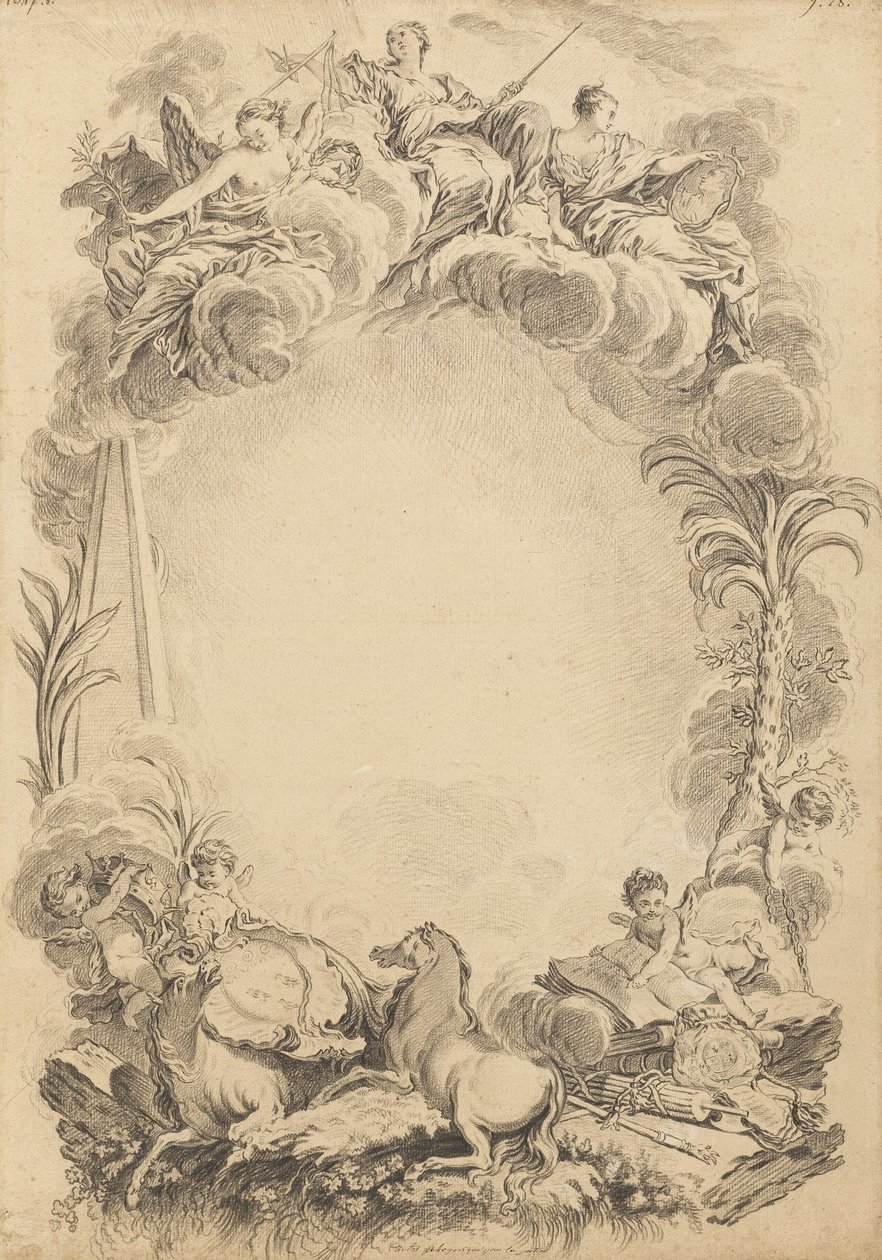 以威廉·厄尔·考珀（William Earl Cowper）为荣誉的盾徽设计（约1665-1723） 作者 弗朗索瓦·布歇