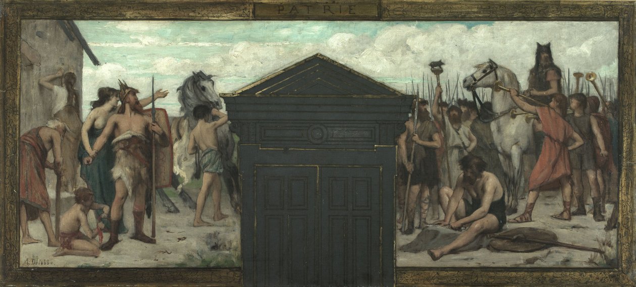 15 区市政厅草图：La Patrie，1883 至 1884 年间（布面油画） 作者 弗朗索瓦·阿尔弗雷德·德洛贝
