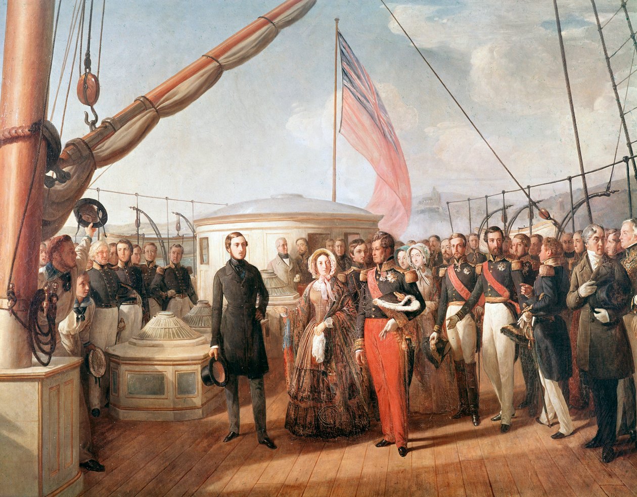 1843年9月2日，英国女王维多利亚与法国国王路易-菲利普在维多利亚和阿尔伯特号游艇上的会谈，地点在特雷波尔附近（详见绘画 作者 弗朗索瓦·奥古斯特·比亚尔