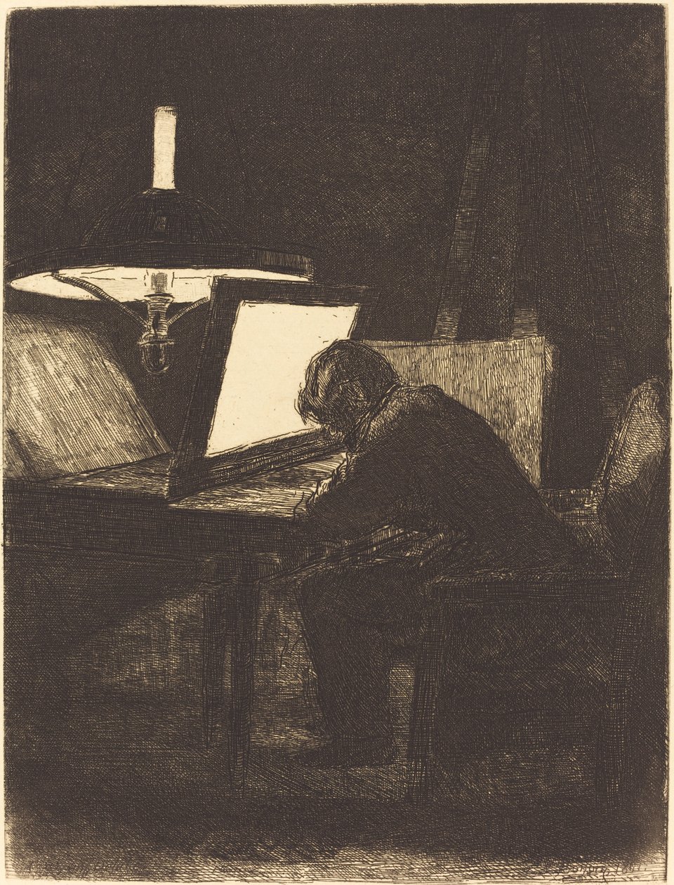 版画家 (Le Graveur) 作者 弗朗索瓦·邦文
