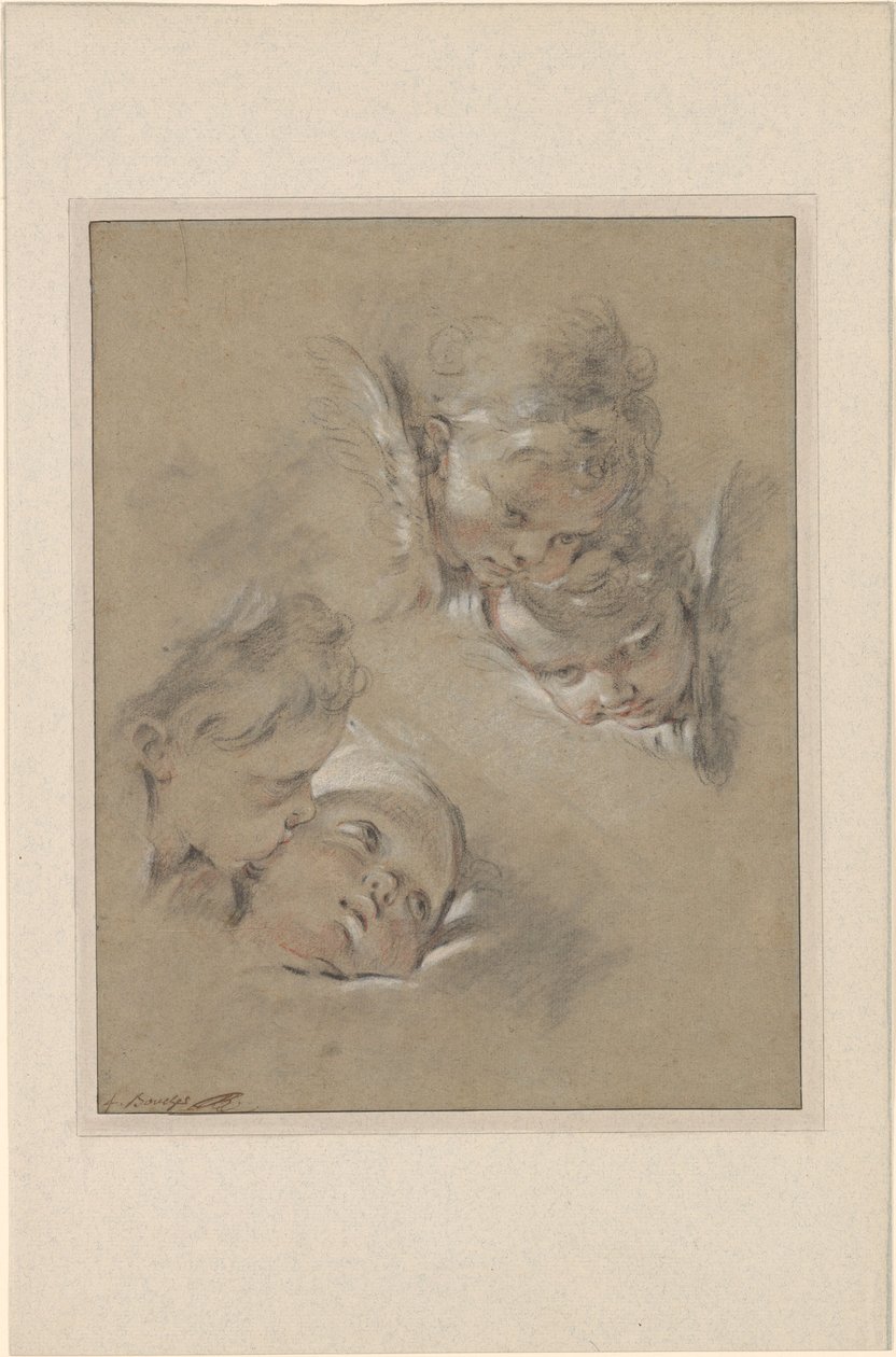 Boucher - Cherubim 的四个头，III，104b 作者 弗朗索瓦·布歇