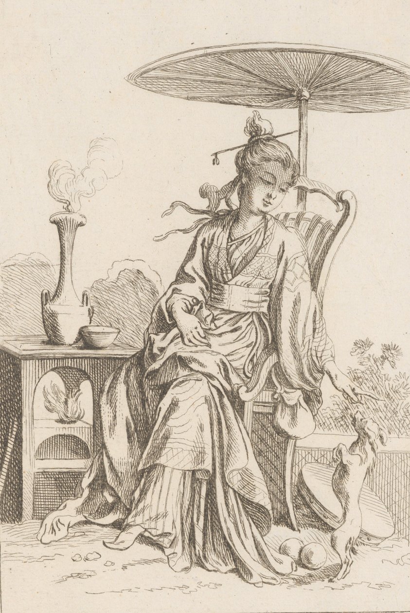中国女士，1738-45。 作者 弗朗索瓦·布歇