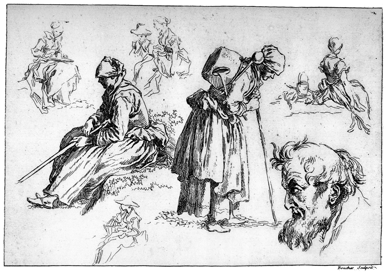 多样的人物，c1720-1770，1924 作者 弗朗索瓦·布歇