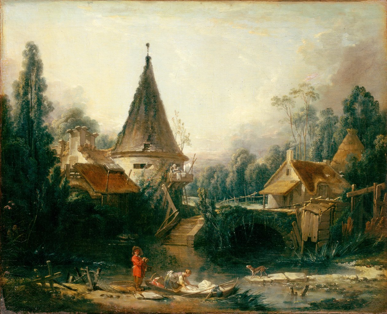 法语：Paysage près de Beauvais 博韦附近的风景 作者 弗朗索瓦·布歇