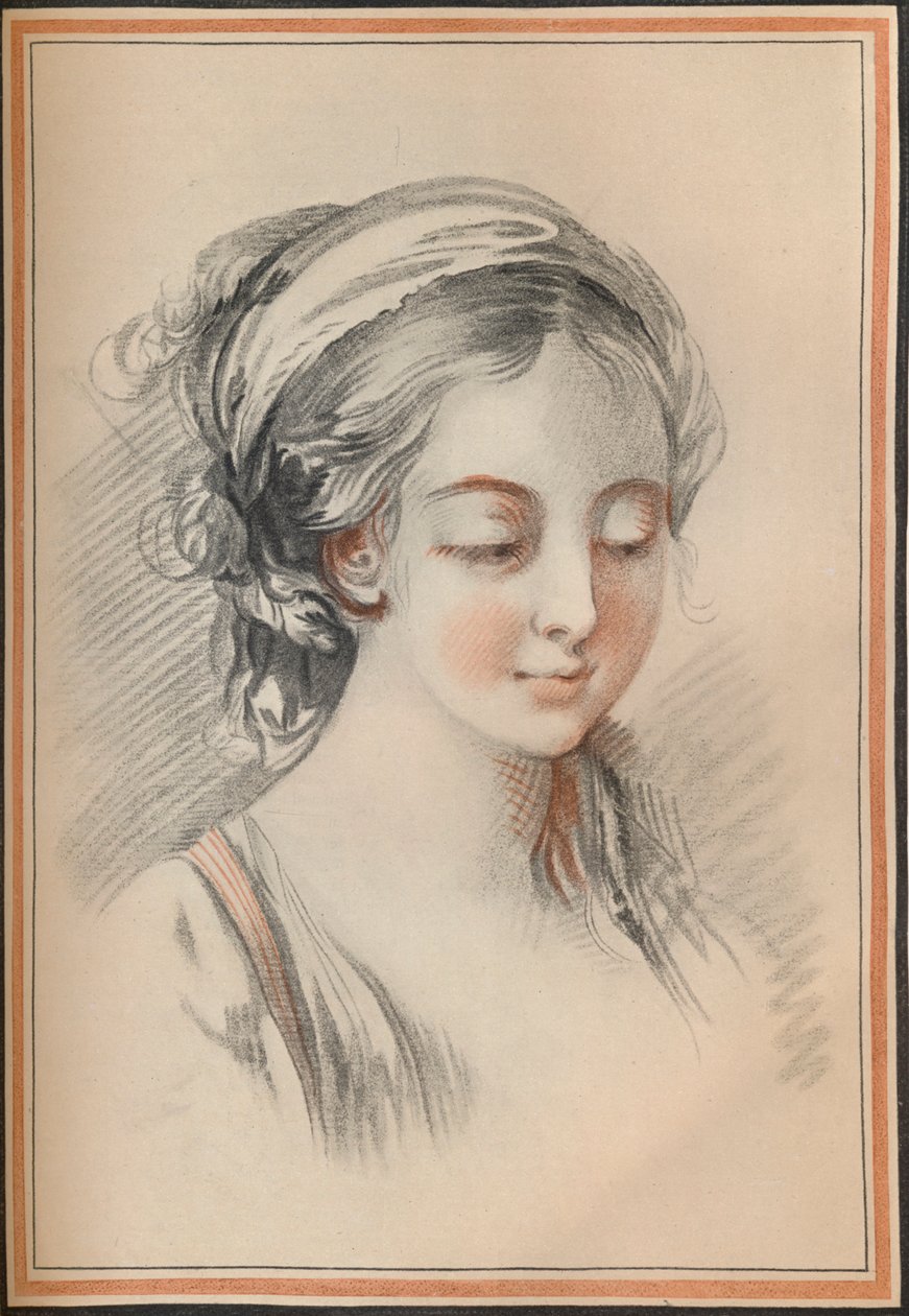 一个女孩的头，c1746 作者 弗朗索瓦·布歇