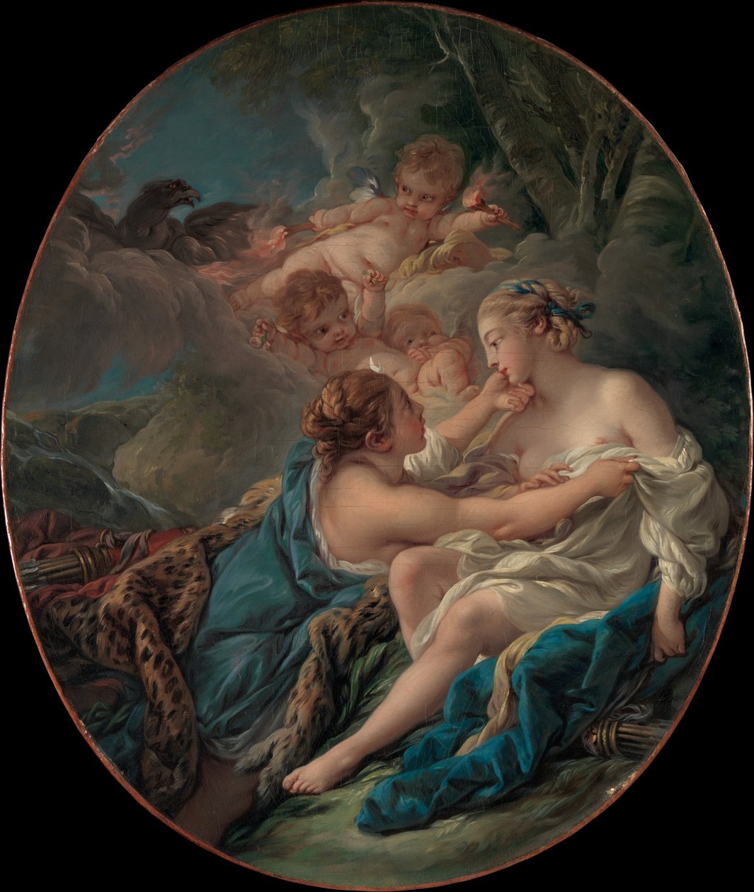 木星，在戴安娜的幌子，和Callisto，1763年 作者 弗朗索瓦·布歇