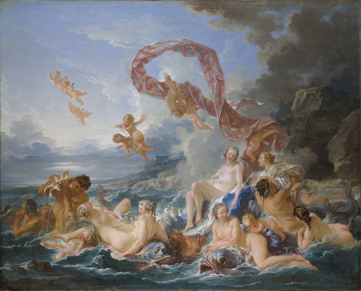 Le triomphe de Venus - 维纳斯的胜利 - Boucher, Francois (1703-1770) - 1740 - 布面油画 - 130x162 - Nationalmuseum Stockholm 作者 弗朗索瓦·布歇