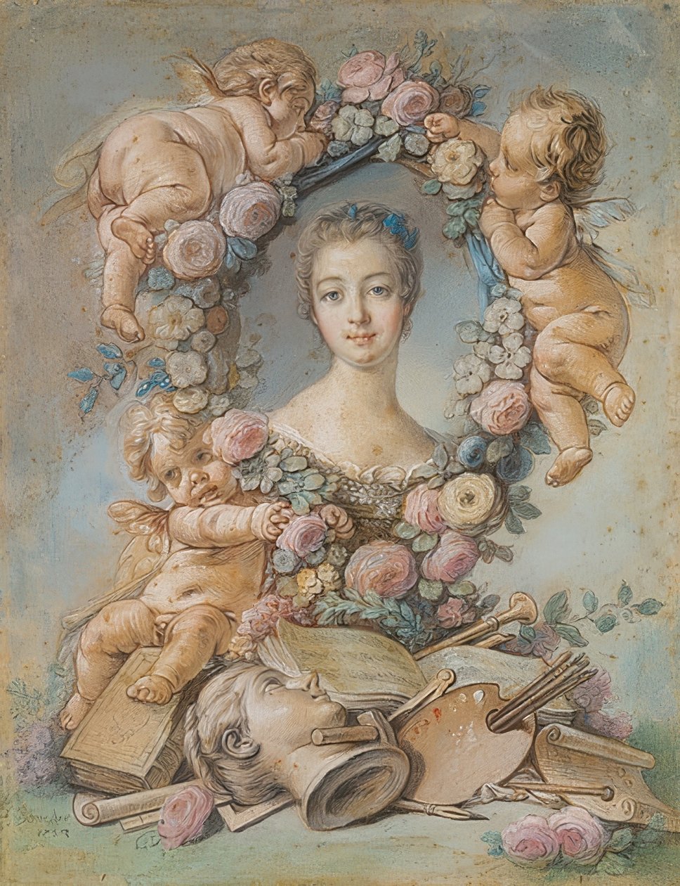 蓬巴度侯爵夫人的肖像（1721-1764）。 1754年 作者 弗朗索瓦·布歇