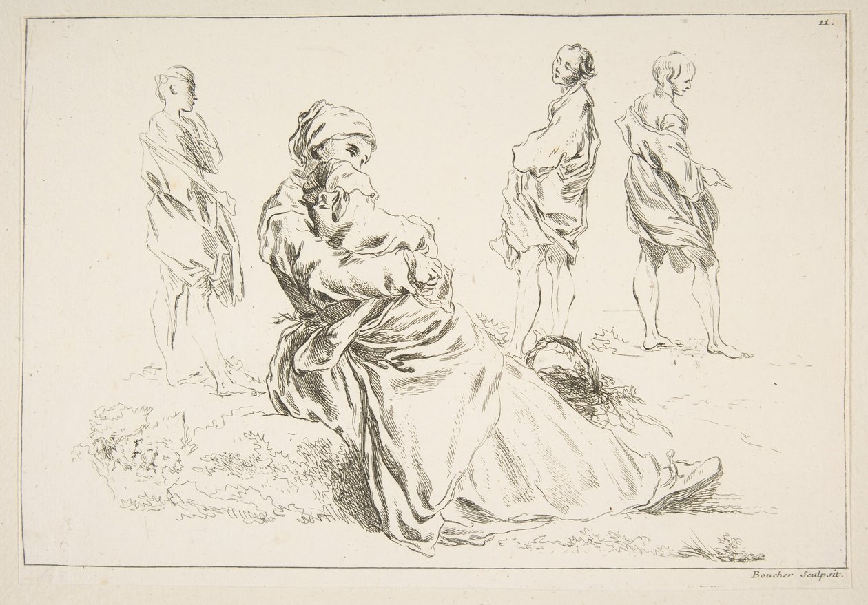 素描表，1753年。 作者 弗朗索瓦·布歇