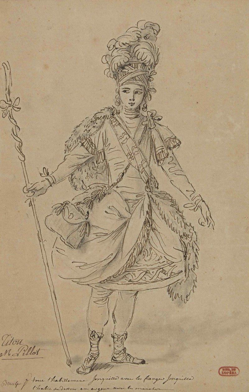 提托诺斯。 Jean-Joseph de Mondonville的歌剧《 Titon et lAurore》的服装设计，1763年。 作者 弗朗索瓦·布歇