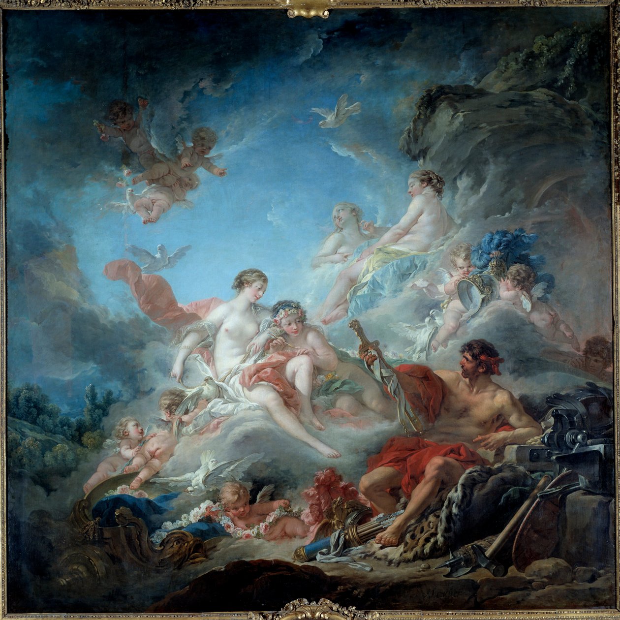 火神或火神的炼铁厂向Enee展示金星武器。弗朗索瓦·布歇（Francois Boucher）绘画 作者 弗朗索瓦·布歇