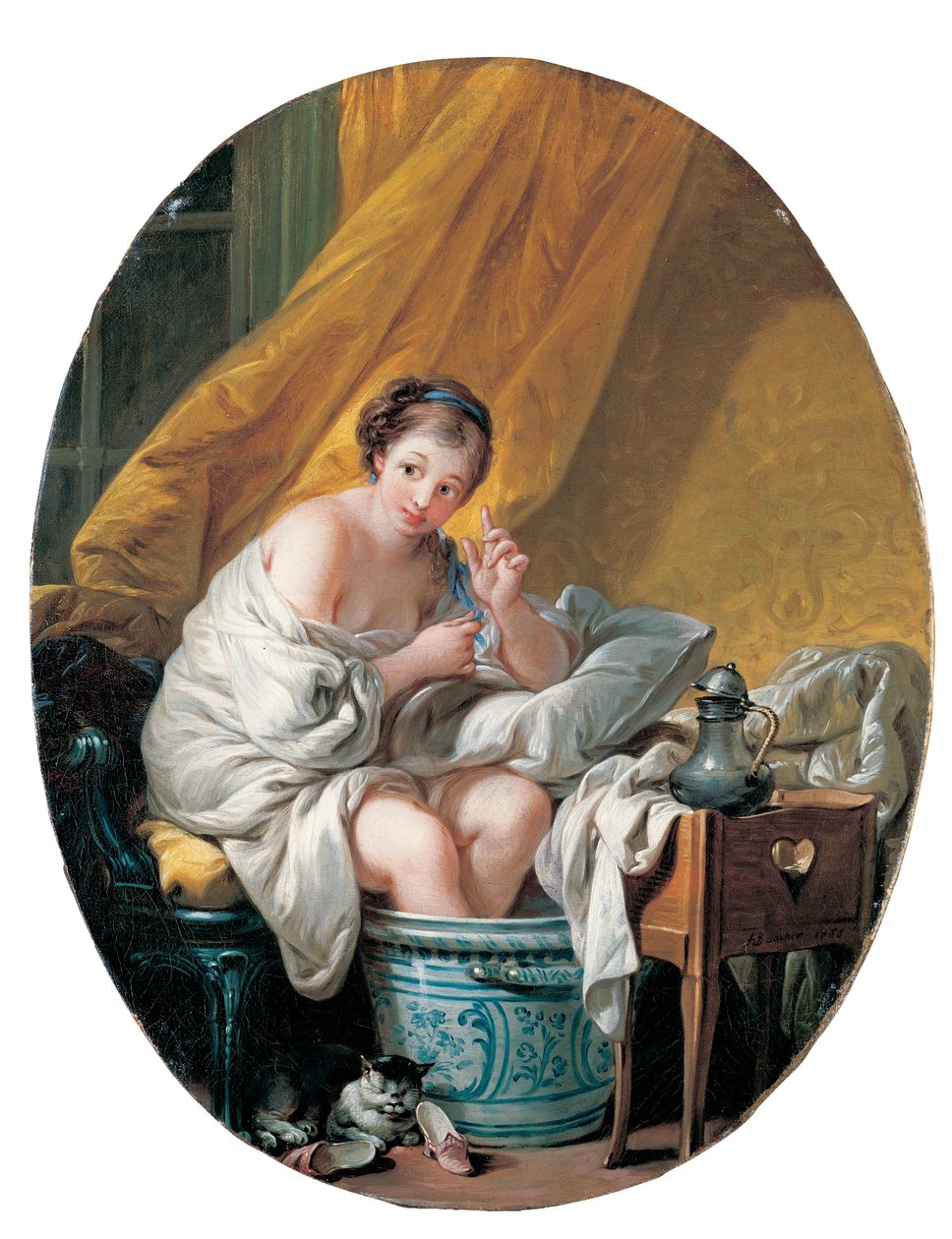 洗个澡的年轻女子，1766年 作者 弗朗索瓦·布歇