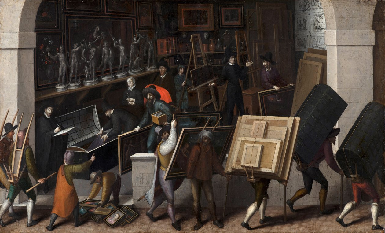 没收画家工作室的物品，约1590年。 作者 小弗朗索瓦·布内尔