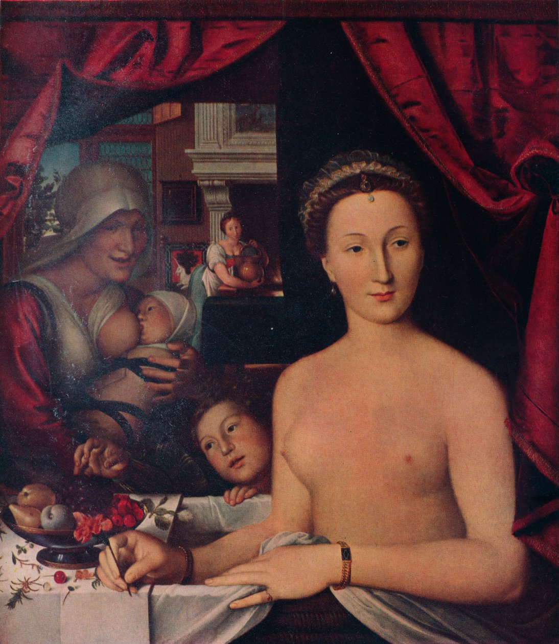 欧贝恩夫人在浴室里的夫人，c1571 作者 弗朗索瓦·克鲁埃