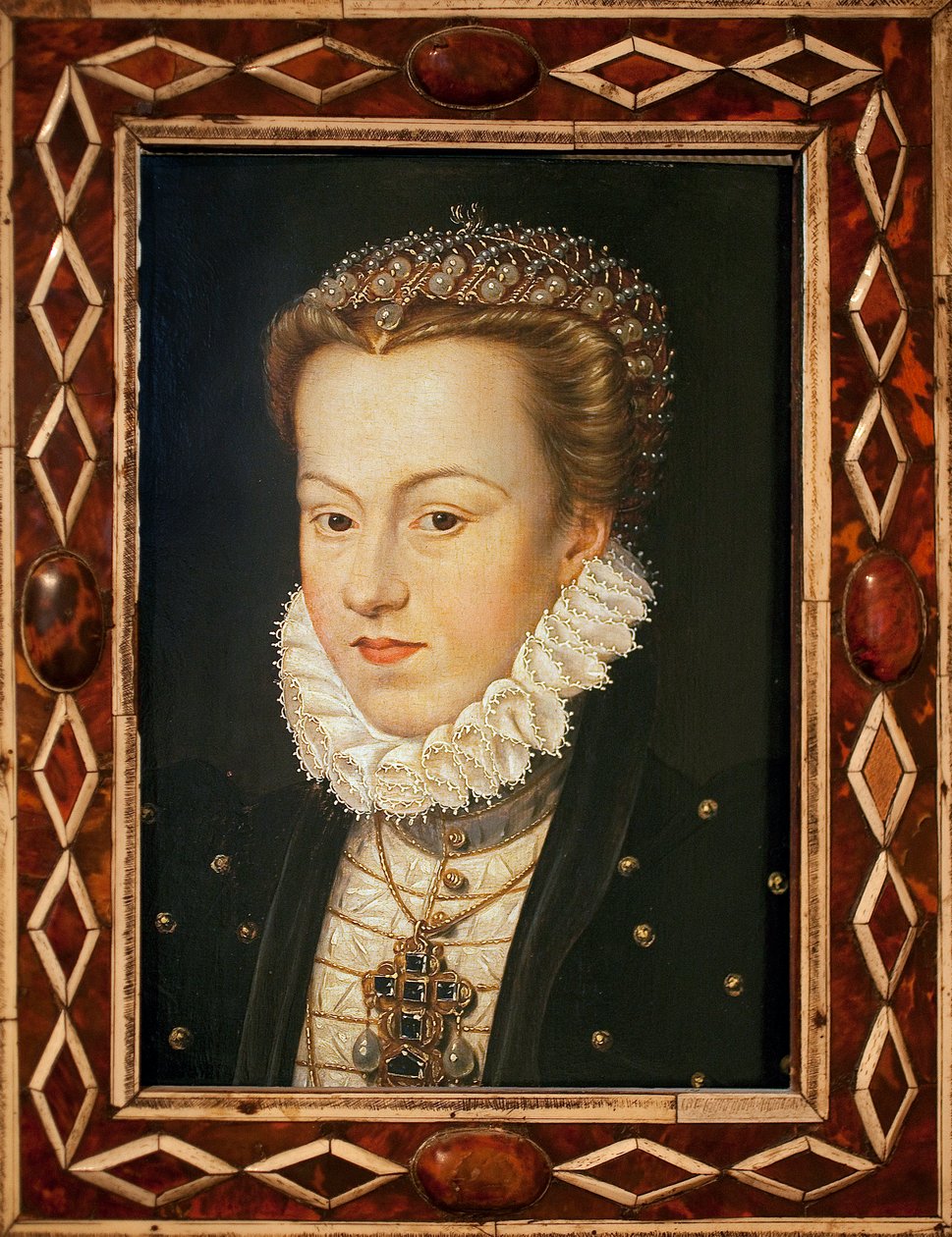 奥地利的伊丽莎白肖像（1554-1592，法国女王）--弗朗索瓦-克鲁瓦（约1505-1572）的画作，法国艺术，16世纪末--阿根美术博物馆 作者 弗朗索瓦·克鲁埃