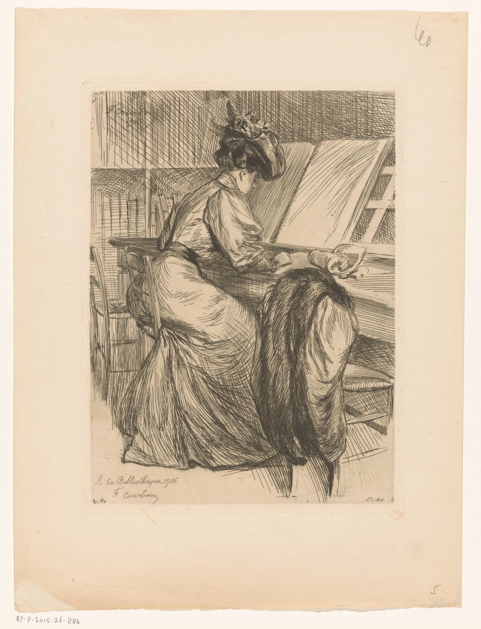 Lezende vrouw in een bibliotheek A la bibliothèque 作者 弗朗索瓦·库本（FrançoisCourboin）