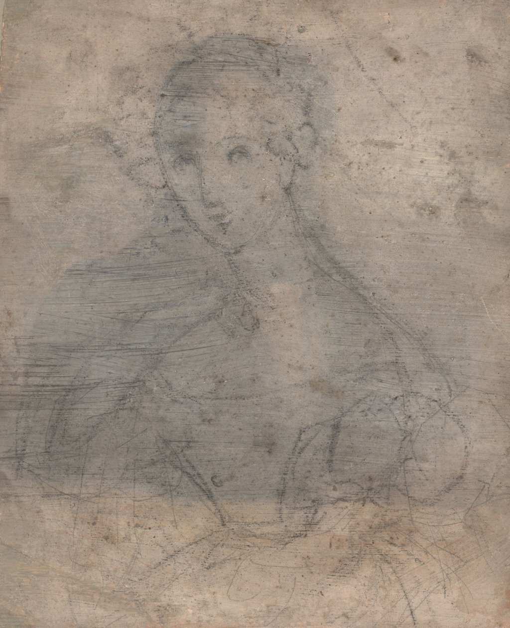 弗朗索瓦·弗莱希贝因夫人的玛丽·路易丝·泰图（Marie Louise Tetu）素描，摄于1833年之前（混合媒体（笔，墨水和粉笔）） 作者 弗朗索瓦·弗莱希贝因（FrançoisFleischbein）