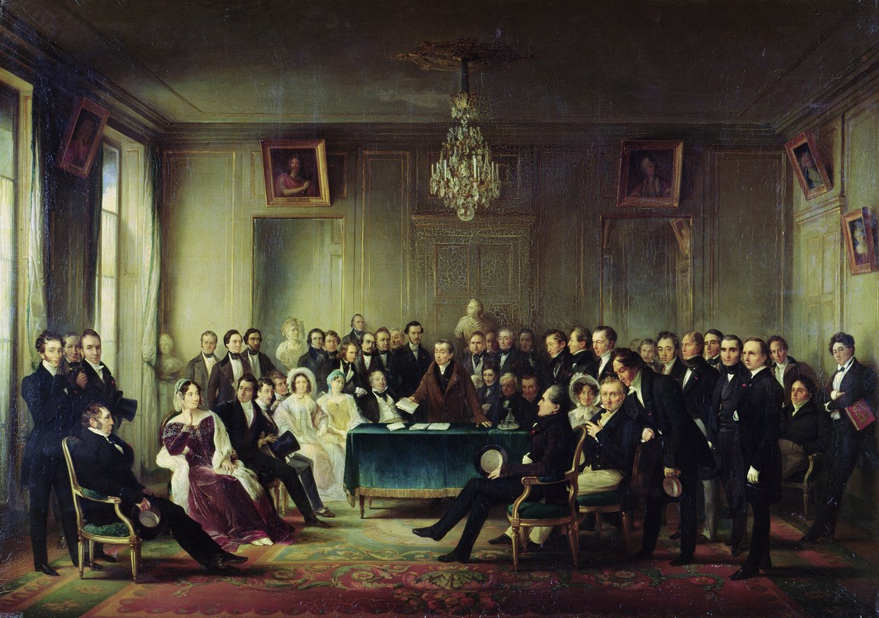 Francois Andrieux（1759-1833）1848年5月26日，1848年5月26日在Comedie Francaise门厅阅读他的悲剧&39;Junius Brutus&39;（另见216914） 作者 弗朗索瓦·约瑟夫·海姆