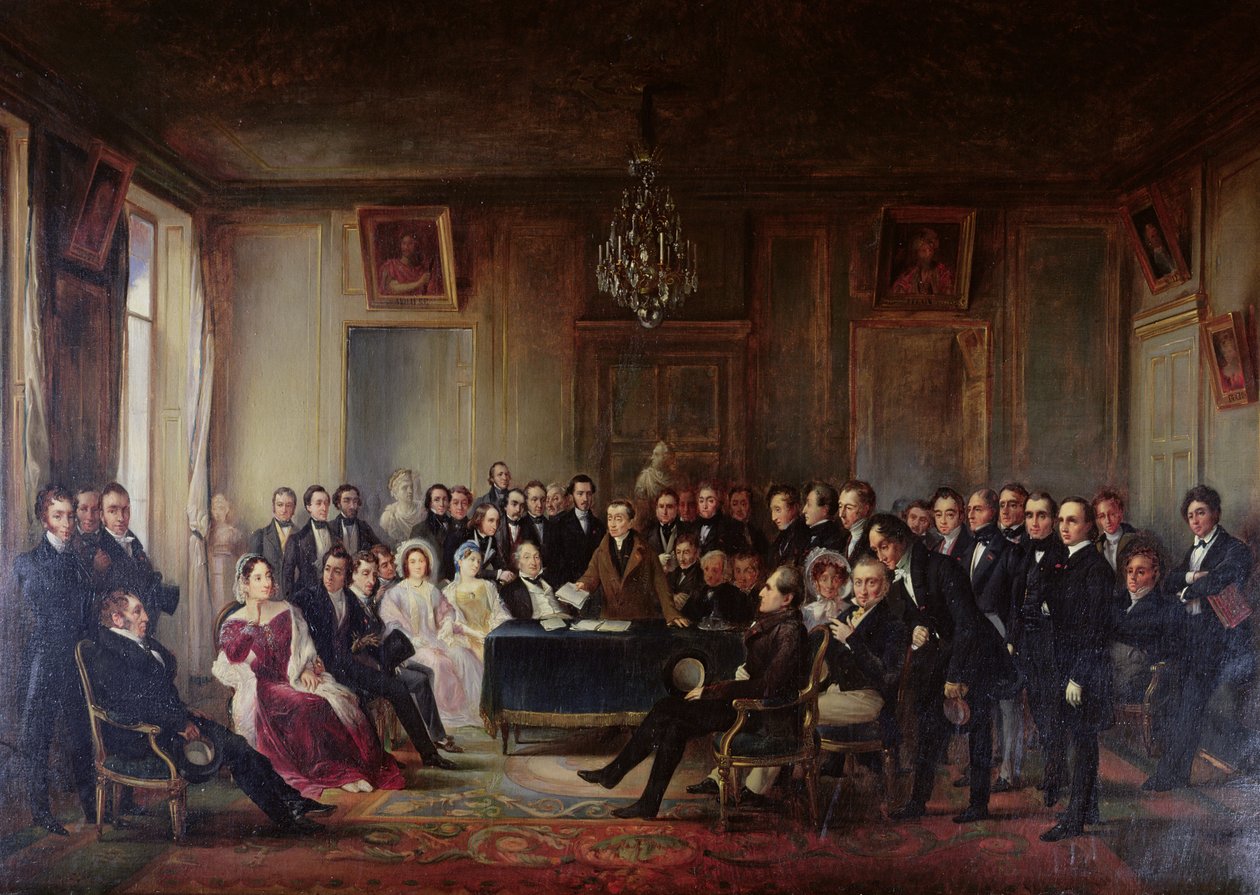 Francois Andrieux（1759-1833）1848年5月26日，1848年5月26日在Comedie Francaise门厅阅读他的悲剧&39;Junius Brutus&39;（另见216913） 作者 弗朗索瓦·约瑟夫·海姆