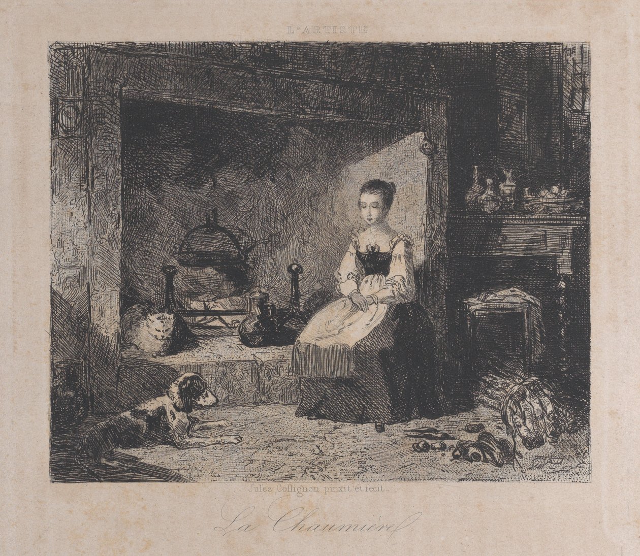 小屋La Chaumière，1800-50。 作者 弗朗索瓦·儒勒·科利尼翁