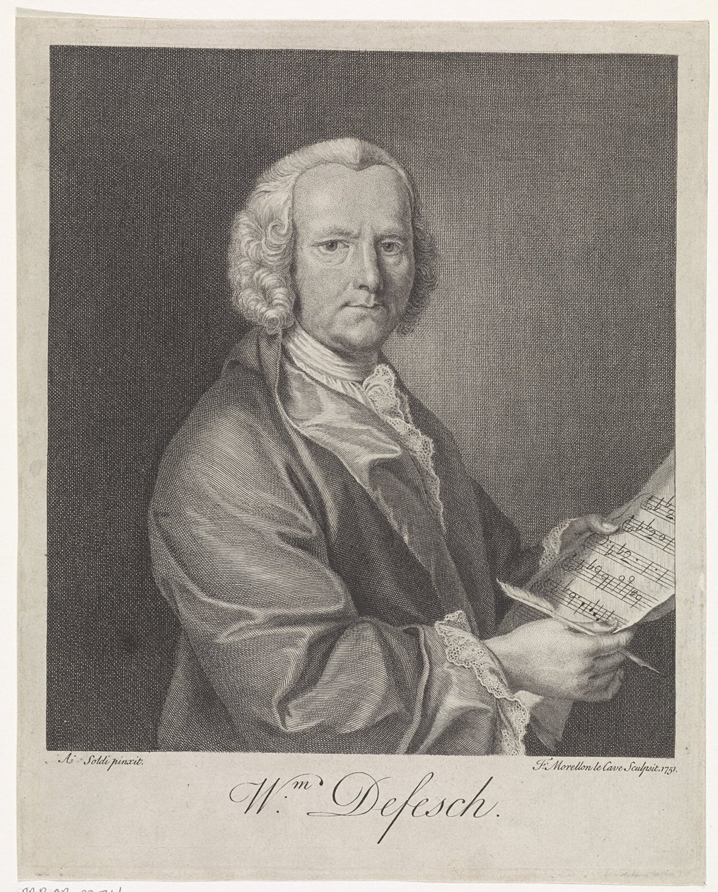 作曲家威廉·费斯（Willem de Fesch）肖像1687-1761，1751年 作者 FrançoisMorellon de La Cave