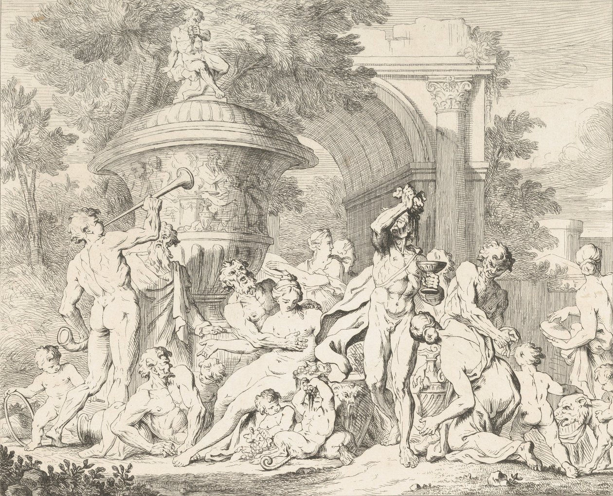 Bacchanal，约1710-40。 作者 弗朗索瓦·罗蒂埃