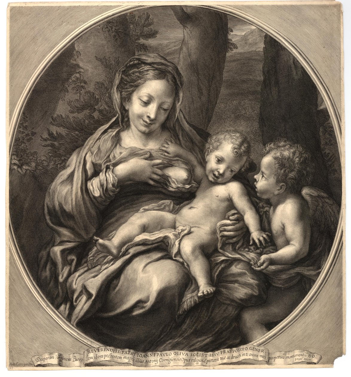 François Spierre - Madonna del Latte（圣母和天使的孩子）， 仿 Correggio，W,8.14 作者 弗朗索瓦·斯皮尔