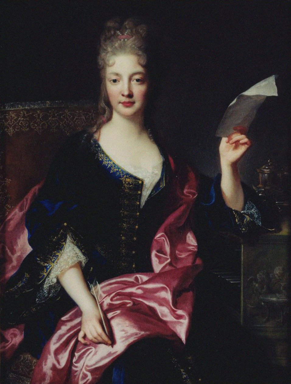 作曲家Elisabeth Claude Jacquet de La Guerre 1665-1729的肖像。 作者 弗朗索瓦·特洛伊