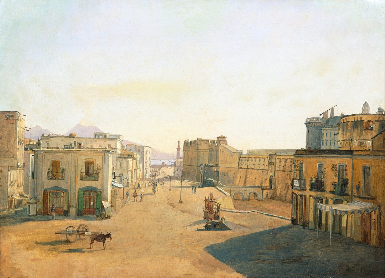 Largo del Castello with the Lantern from Molo Pier in Naples 作者 弗朗索瓦·韦尔弗洛特（FrançoisVervloet）