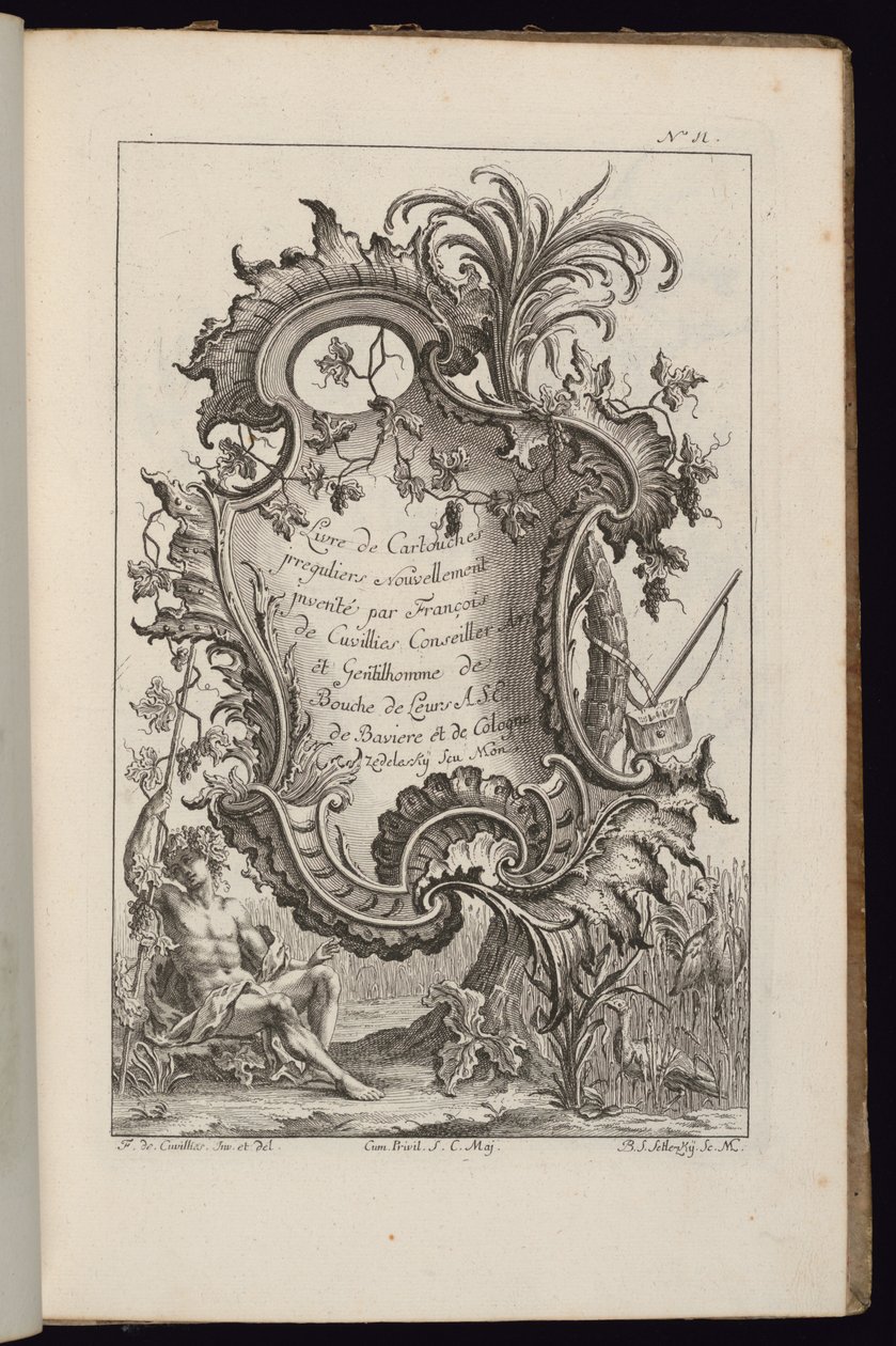 带棕榈树的卡图，Livre de Cartouches Irréguliers（不规则卡图之书） 作者 老弗朗索瓦·德·居维利埃