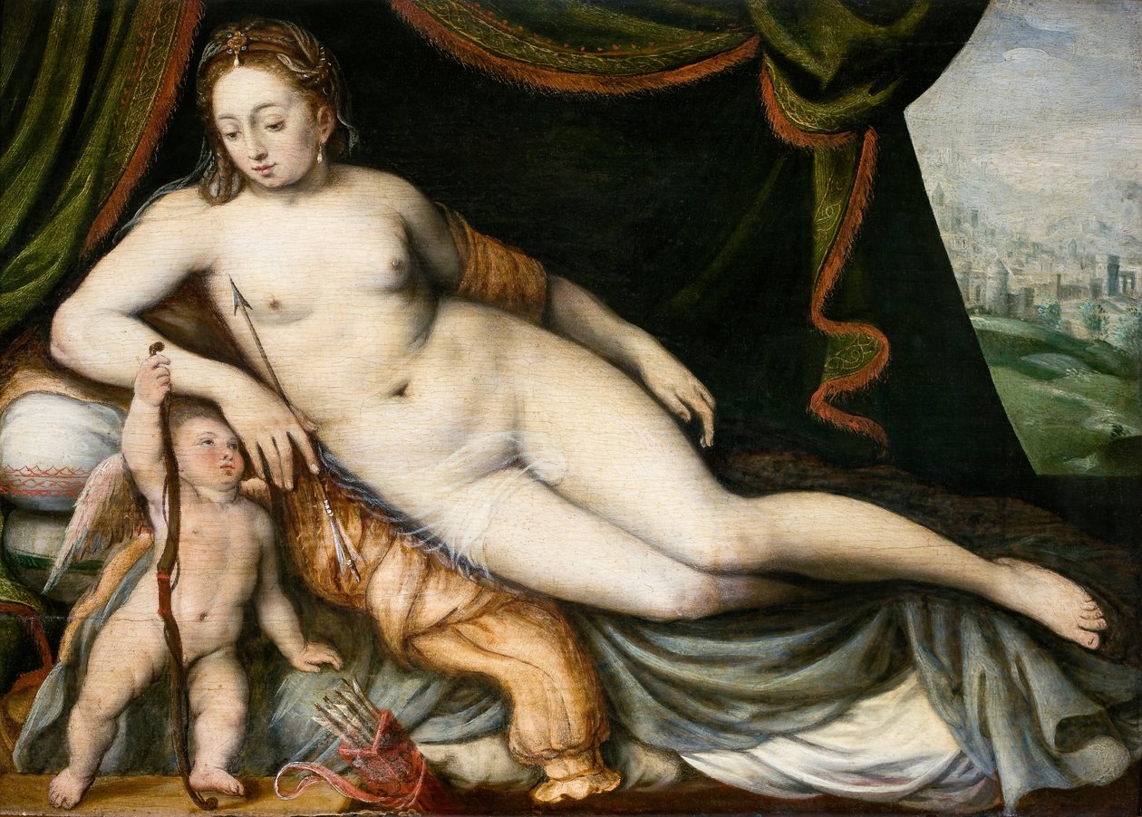 金星和丘比特 作者 弗朗斯·弗洛里斯（Frans Floris）