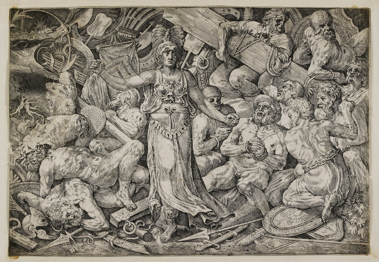 维多利亚被囚犯和战利品包围，1552年 作者 弗朗斯·弗洛里斯（Frans Floris）
