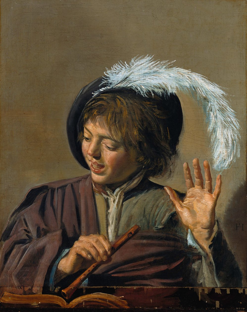 长笛演唱男孩 作者 弗兰斯·哈尔斯（Frans Hals）