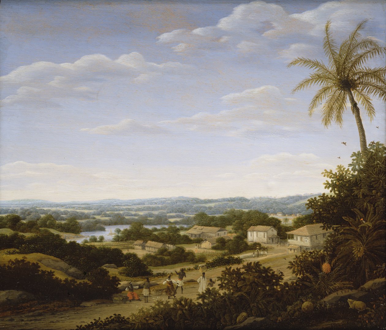 与当地人的巴西风景在接近村庄的路，1665年 作者 弗兰的帖子