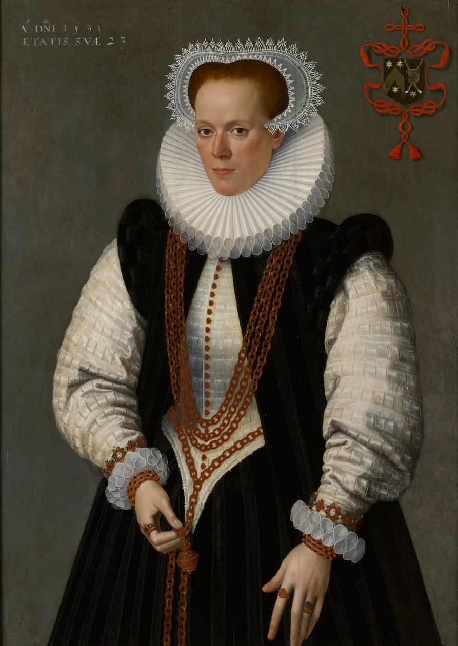 Willem van Vyve的妻子Marie de Huelstre的肖像 作者 弗朗斯·波布斯