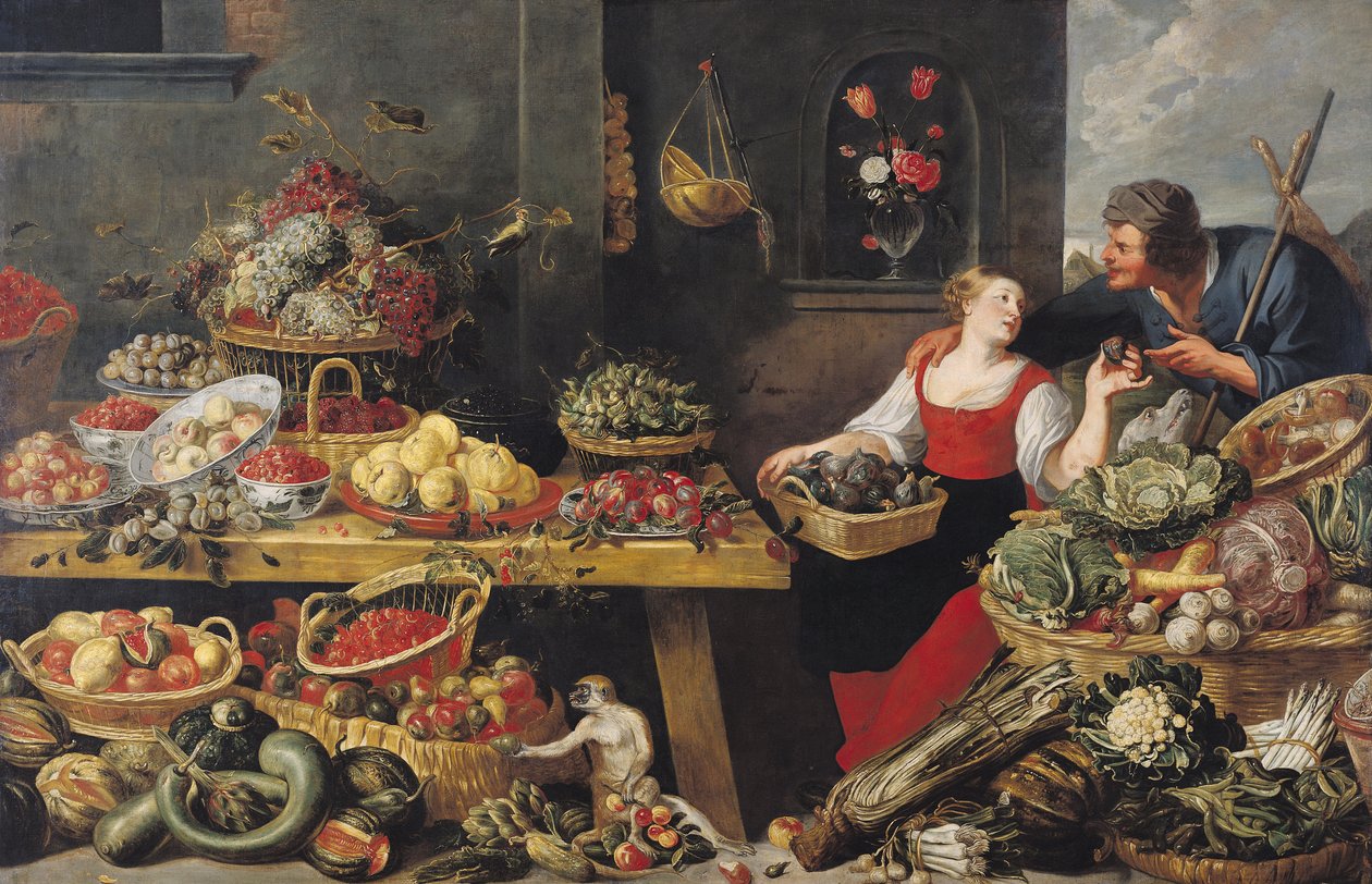 水果和蔬菜市场 作者 Frans Snyders或Snijders